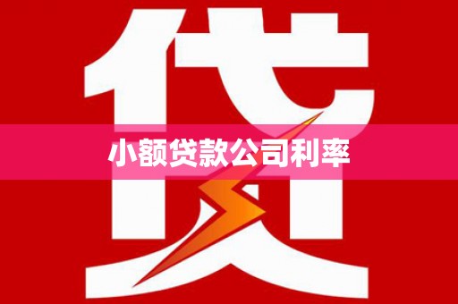 都昌小额贷款公司利率