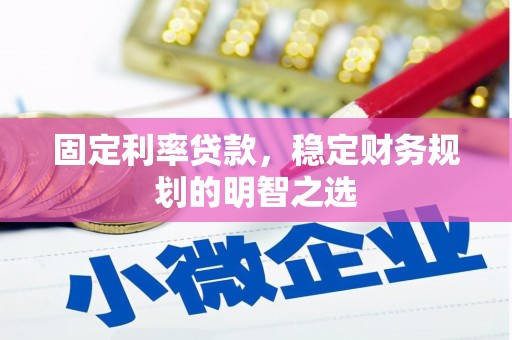 商州固定利率贷款，稳定财务规划的明智之选