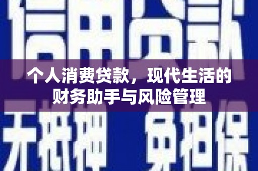和顺个人消费贷款，现代生活的财务助手与风险管理
