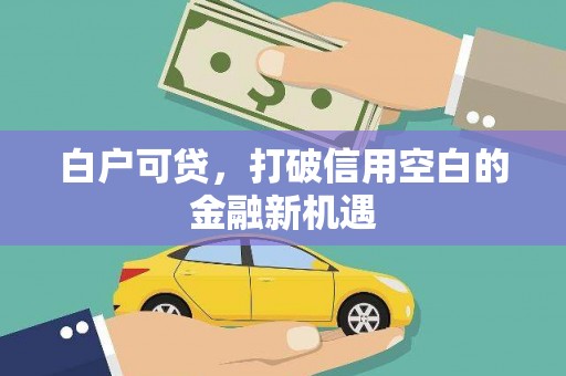 吴起白户可贷，打破信用空白的金融新机遇