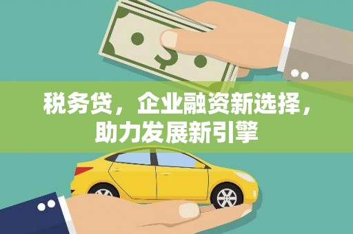 久治税务贷，企业融资新选择，助力发展新引擎