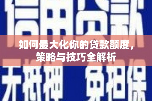 兴文如何最大化你的贷款额度，策略与技巧全解析